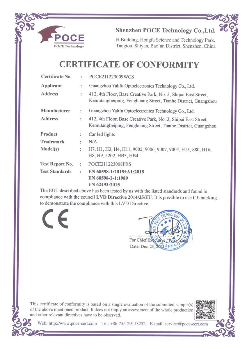 CE LVD certificate